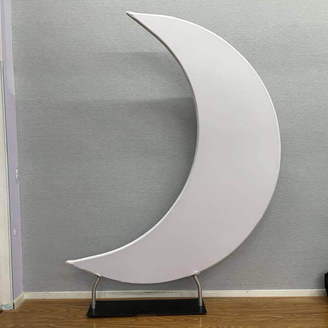 Testre szabott hold alakú kétoldalas nyomtatási háttér rendezvénypartihoz