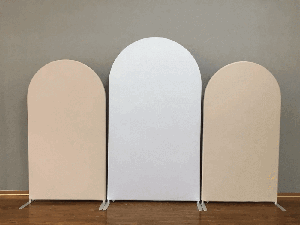 White Nude Arched Backdrop Covers Fabric Double-sided Party Arch Wall Solid Color Birthday Wedding Photo Banner