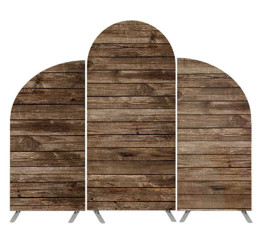 Wooden Pattern Arch Backdrop Cover for baby shower bursdag bryllupsfest
