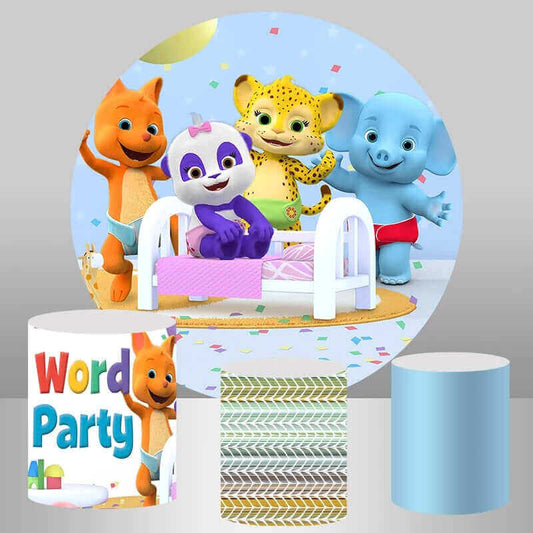 Slovo Party Téma kulaté pozadí pro miminko děti 1. narozeniny
