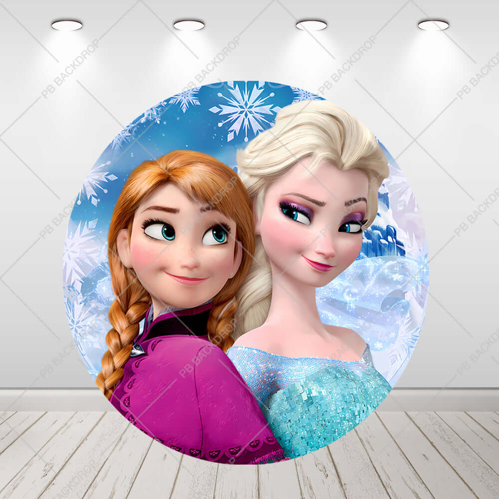 Runde Hintergrund-Zylinderabdeckungen für den Frozen-Mädchen-Geburtstag