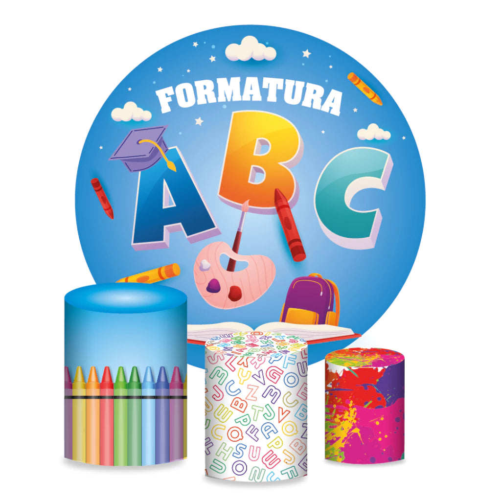 Abc 123 Classroom Backdrop for Kids Birthday