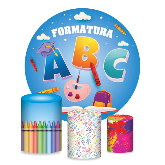 Abc 123 Classroom Backdrop for Kids Birthday