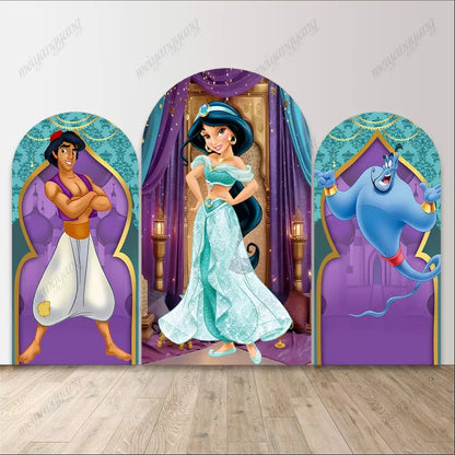 Aladdin Jasmine Arch Backdrop Baby Shower Birthday Party Decoration