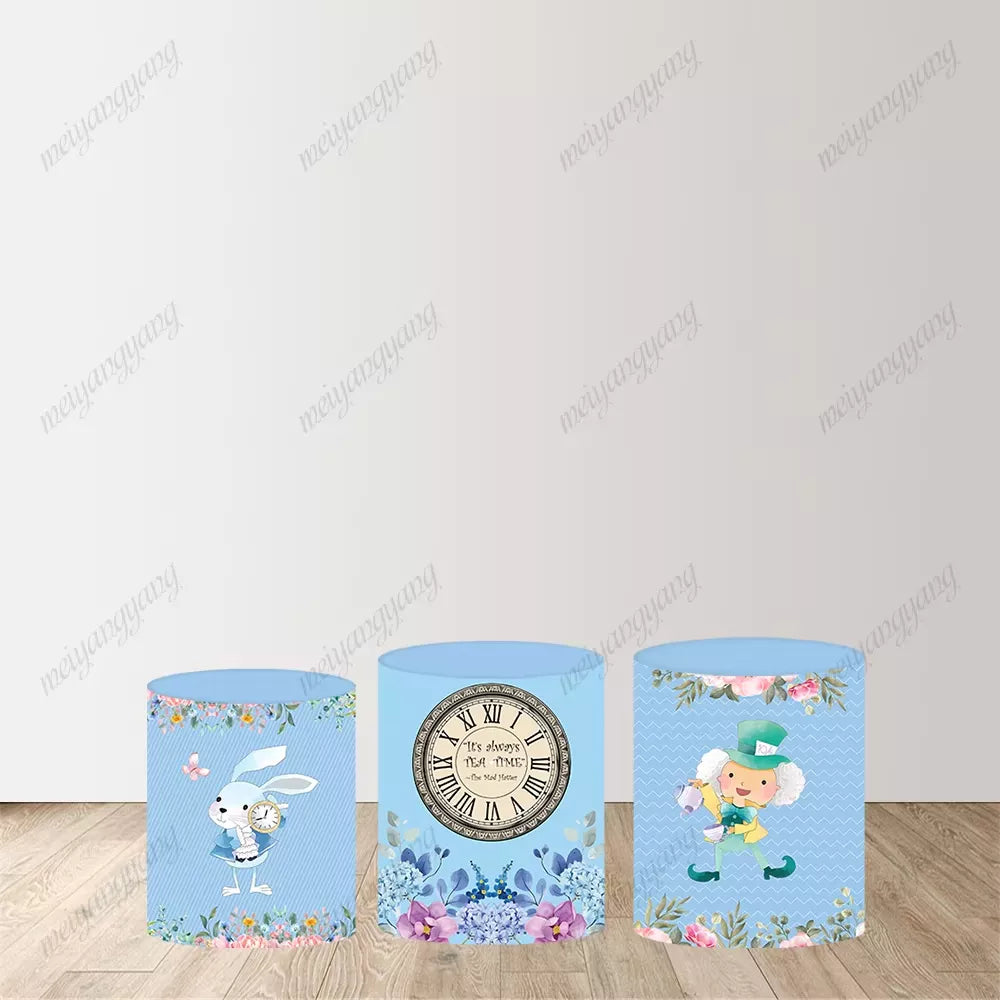Alice in Wonderland Flowers Round Circle Cover Baby Shower Girls Birthday Photo Studio Background