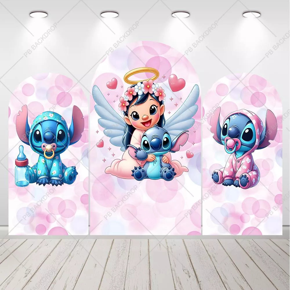 Baby Lilo and Stitch Arch Backdrop Baby Shower Girl Birthday Photo Booth Background