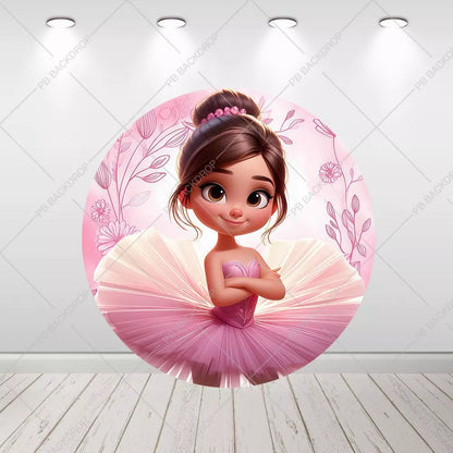 Ballerina Party Circle Backdrop Cylinder Covers