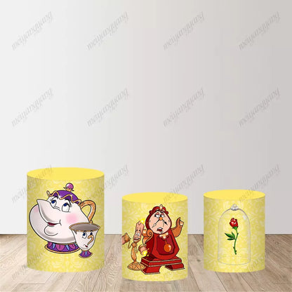 Beauty and the Beast Princess Belle Round Circle Backdrop Girls Birthday Party