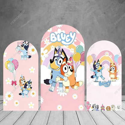 Bluey Arch Backdrop Cover Girls 1st Birthday Banner