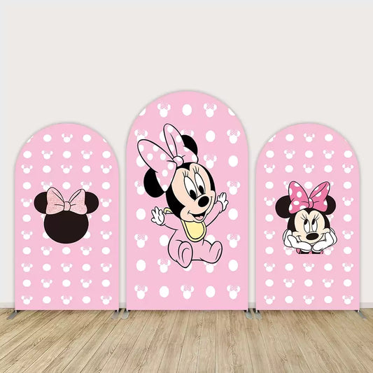 Pink Mouse Theme Arch Backdrop Covers