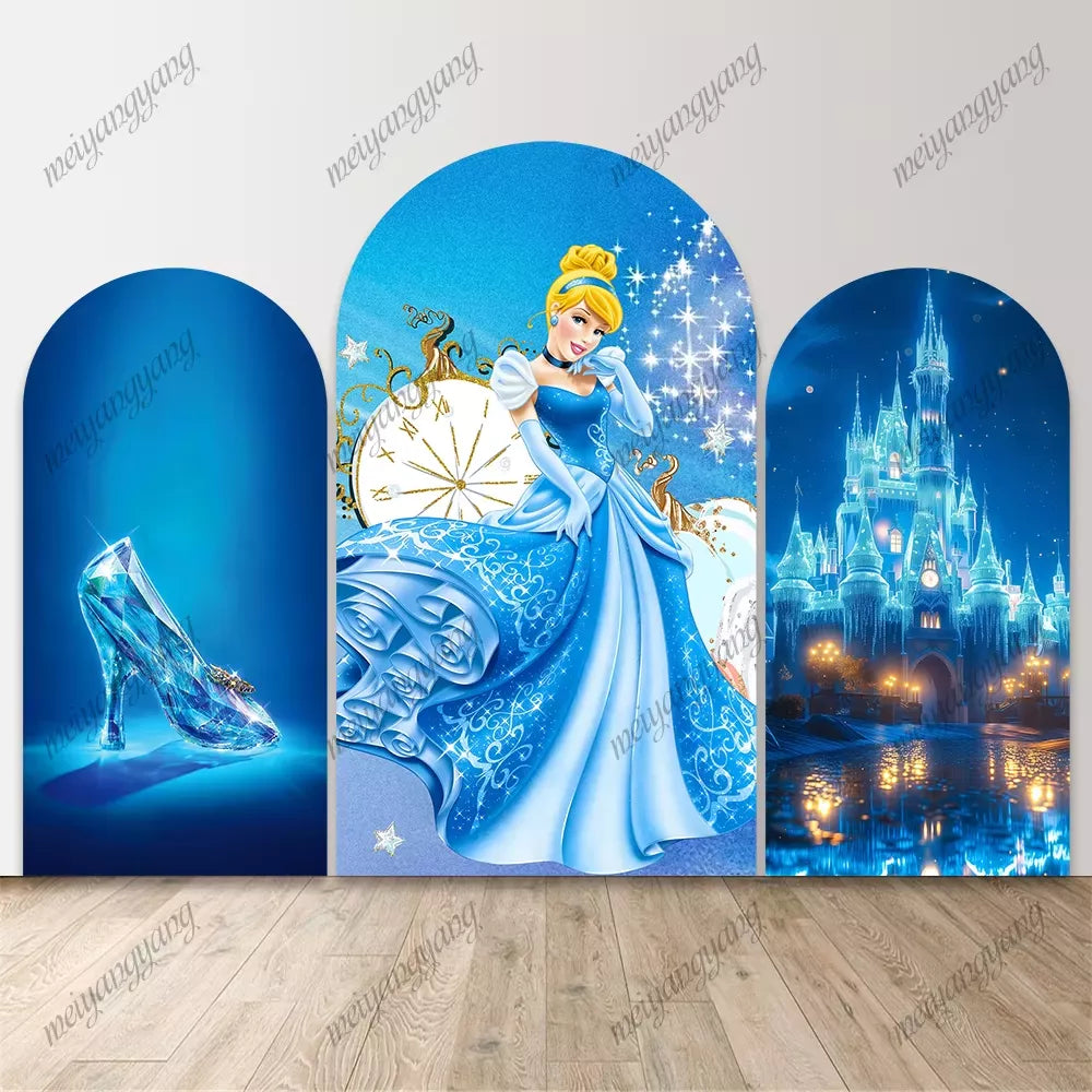Cinderella Princess Arch Backdrop Covers Girls Birthday Party Arched Covers