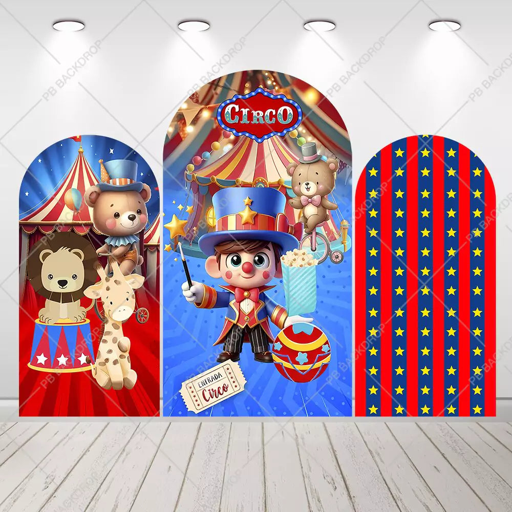 Circus Carnival Birthday Arch Backdrop