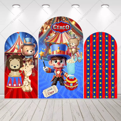 Circus Carnival Birthday Arch Backdrop