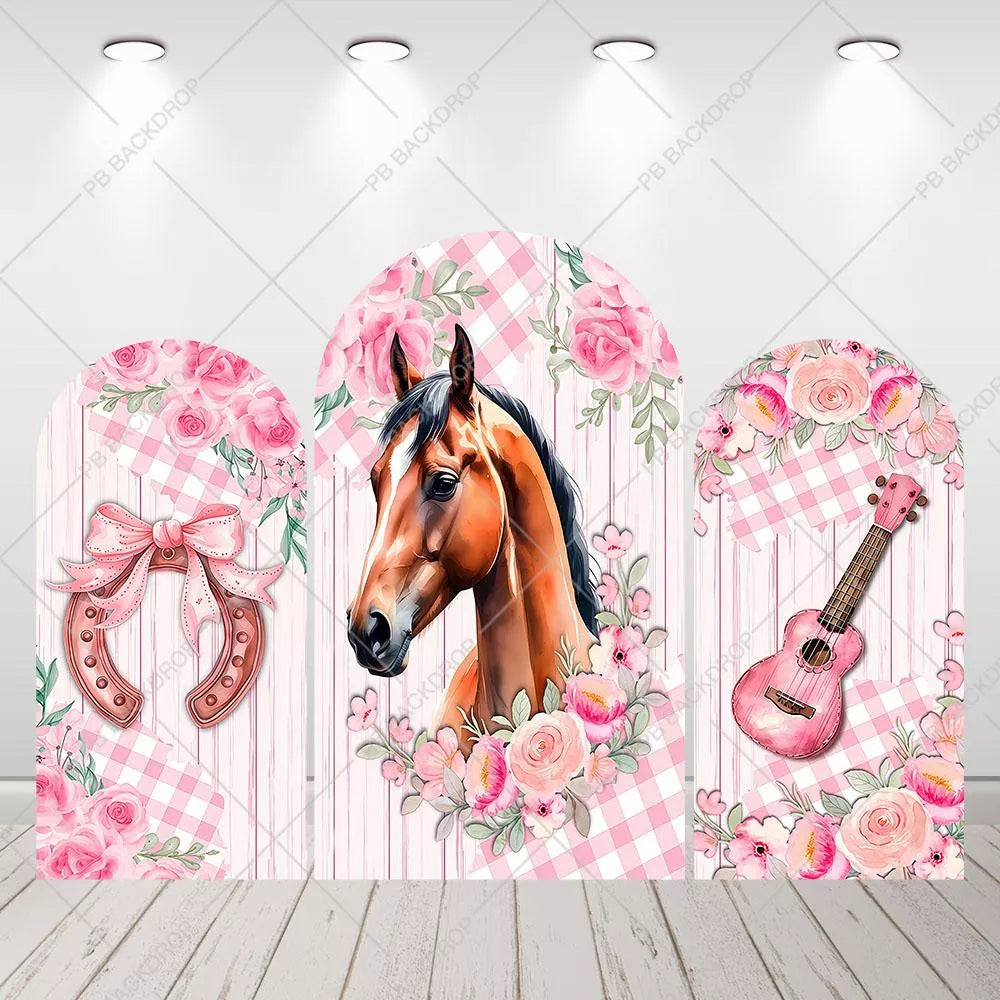 Cowgirl Floral Guitar Arch Backdrops
