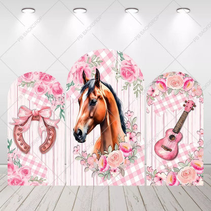 Cowgirl Floral Guitar Arch Backdrops