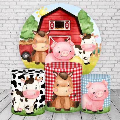 Cute Farm Animals Birthday Backdrop