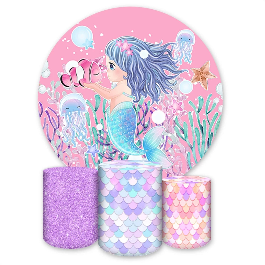 Cute Little Mermaid Backdrop Ocean Party Photo Booth