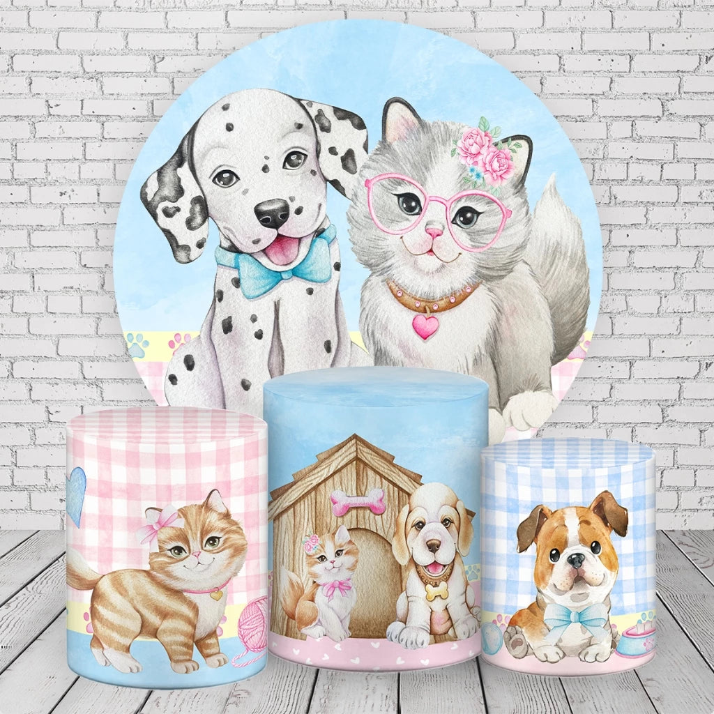 Cute Pet Party Backdrop Dog Cat Theme