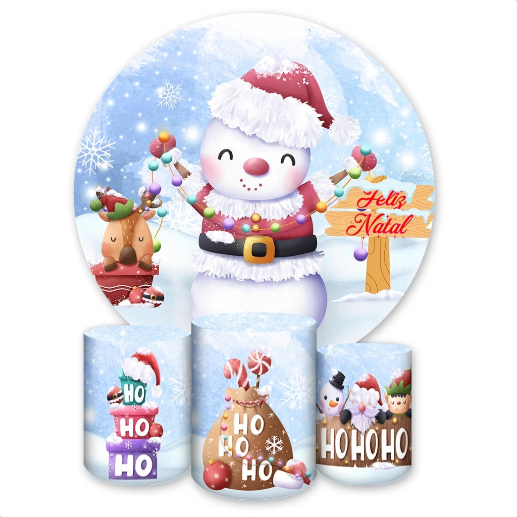 Cute Snowman Christmas Backdrop Set