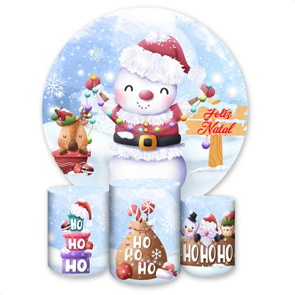 Cute Snowman Christmas Backdrop Set