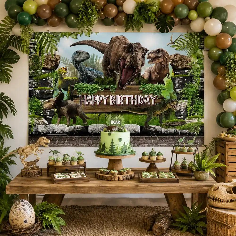 Jurassic World Park Photography Backdrop Dinosaur Children Birthday Party Baby Shower Background Photo Studio Props