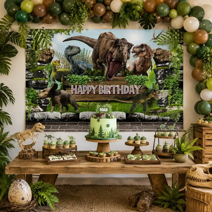 Jurassic World Park Photography Backdrop Dinosaur Children Birthday Party Baby Shower Background Photo Studio Props