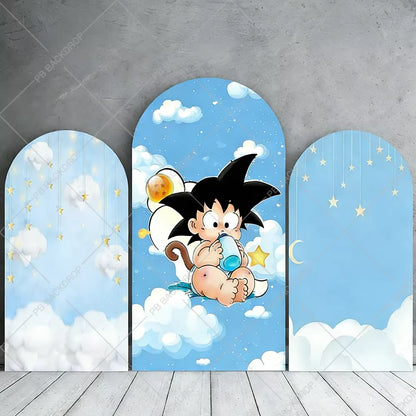 Dragon Ball Arch Baby Goku Backdrop Kid 1st Happy Birthday Party Decor Baby Shower Banner