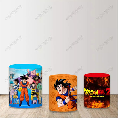 Dragon Ball Birthday Decoration Round Backdrop Children Happy Birthday Background