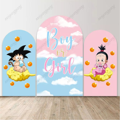 Dragon Ball Boy or Girl Gender Reveal Arch Backdrop