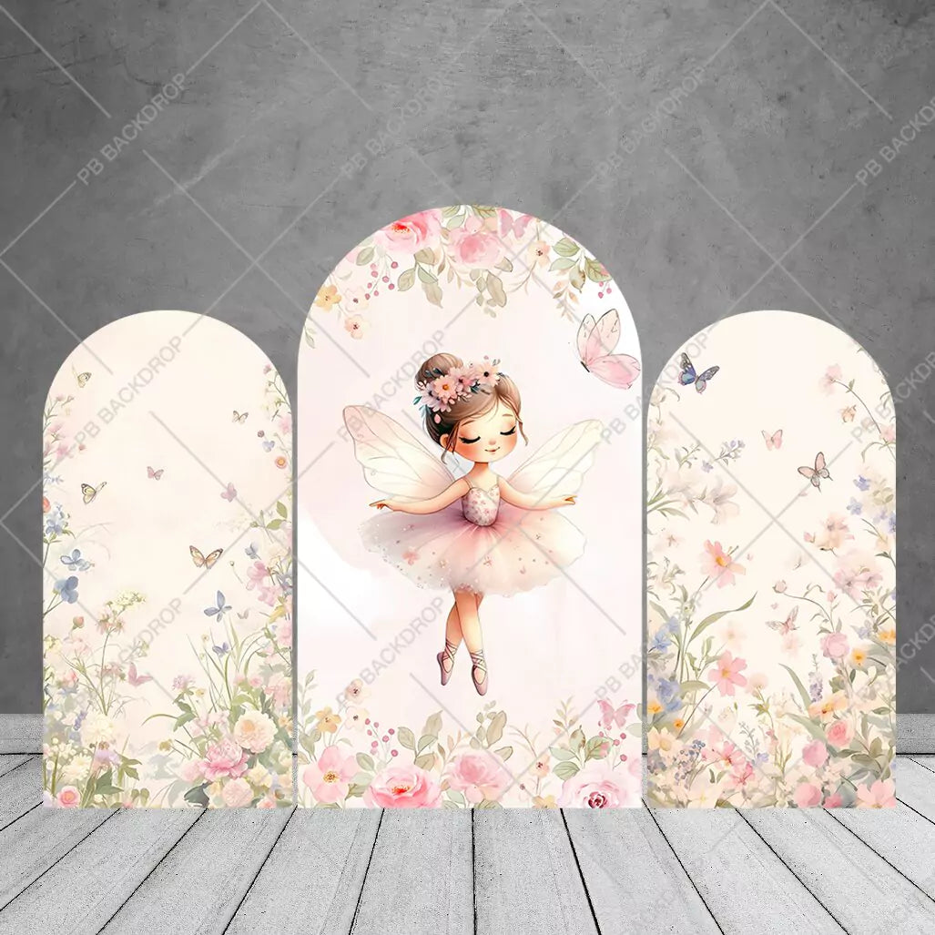 Fairy Ballerina Girl Party Arch Backdrop
