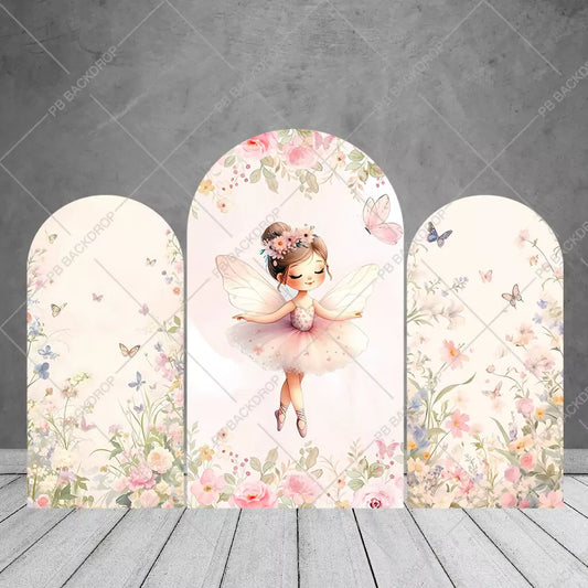 Fairy Ballerina Girl Party Arch Backdrop