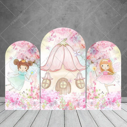 Fairy Butterfly Floral Girl Birthday Arch Backdrop
