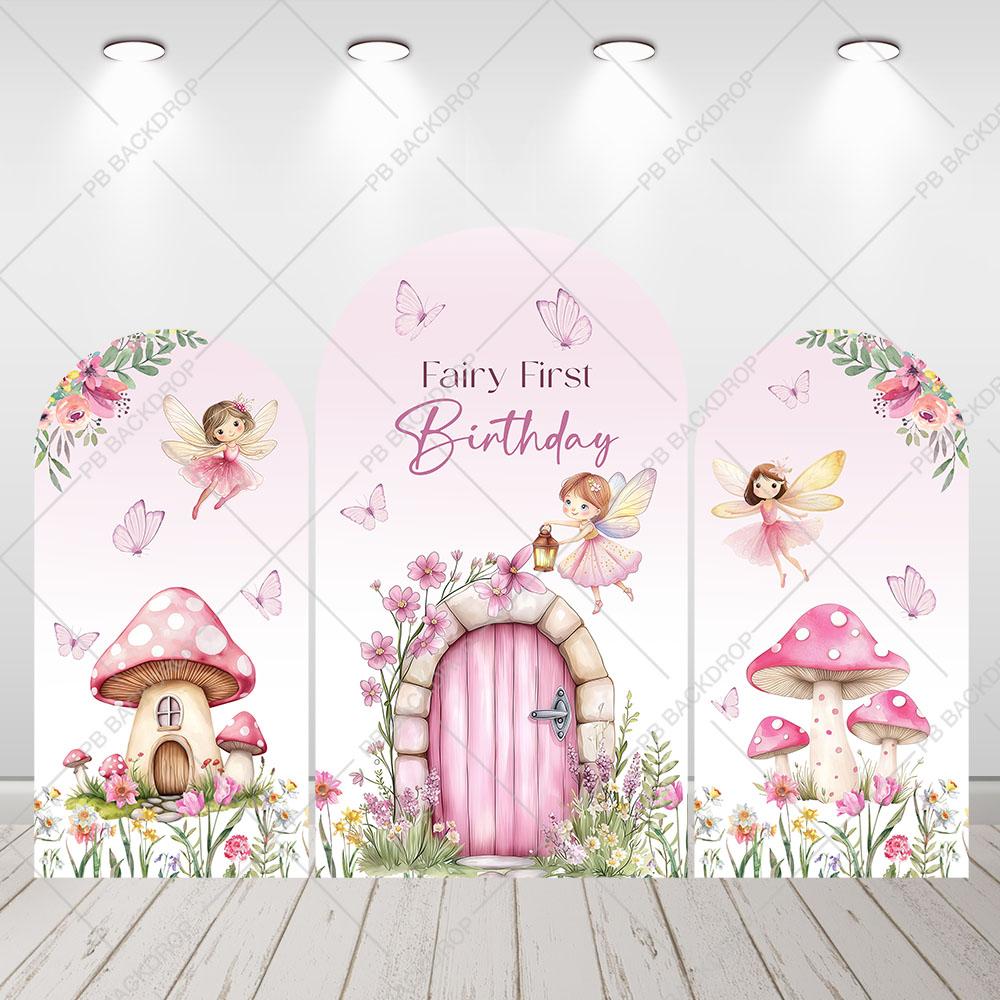 Fairy Garden First Birthday Arch Backdrop