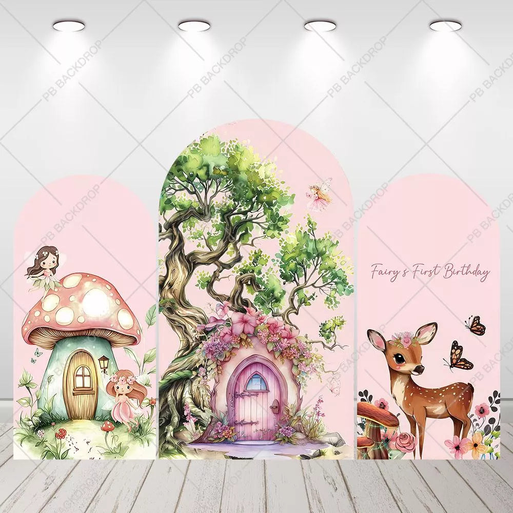 Fairy Garden Mushroom House Photo Backdrop