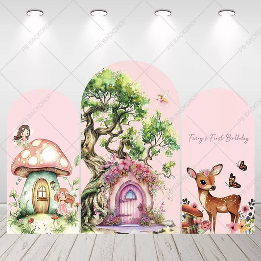 Fairy Garden Mushroom House Photo Backdrop