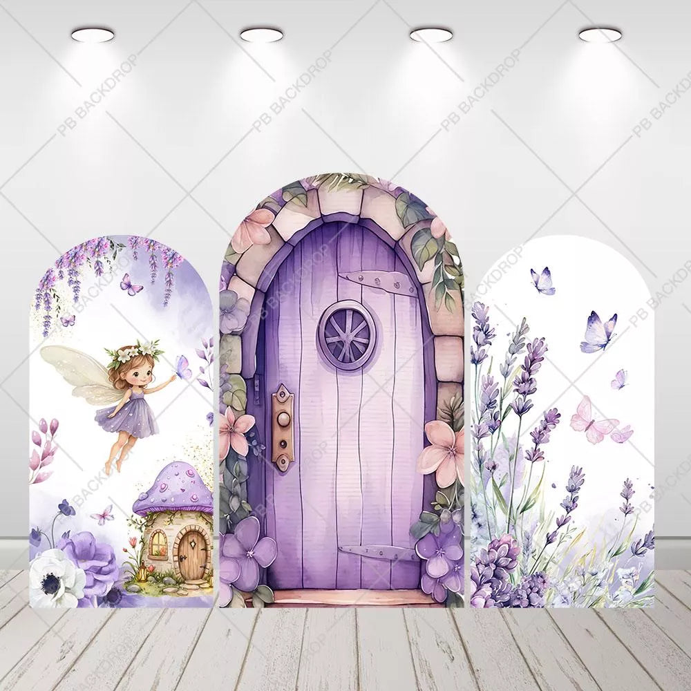 Fairy Tale Purple Baby Girl Birthday Arch Backdrop
