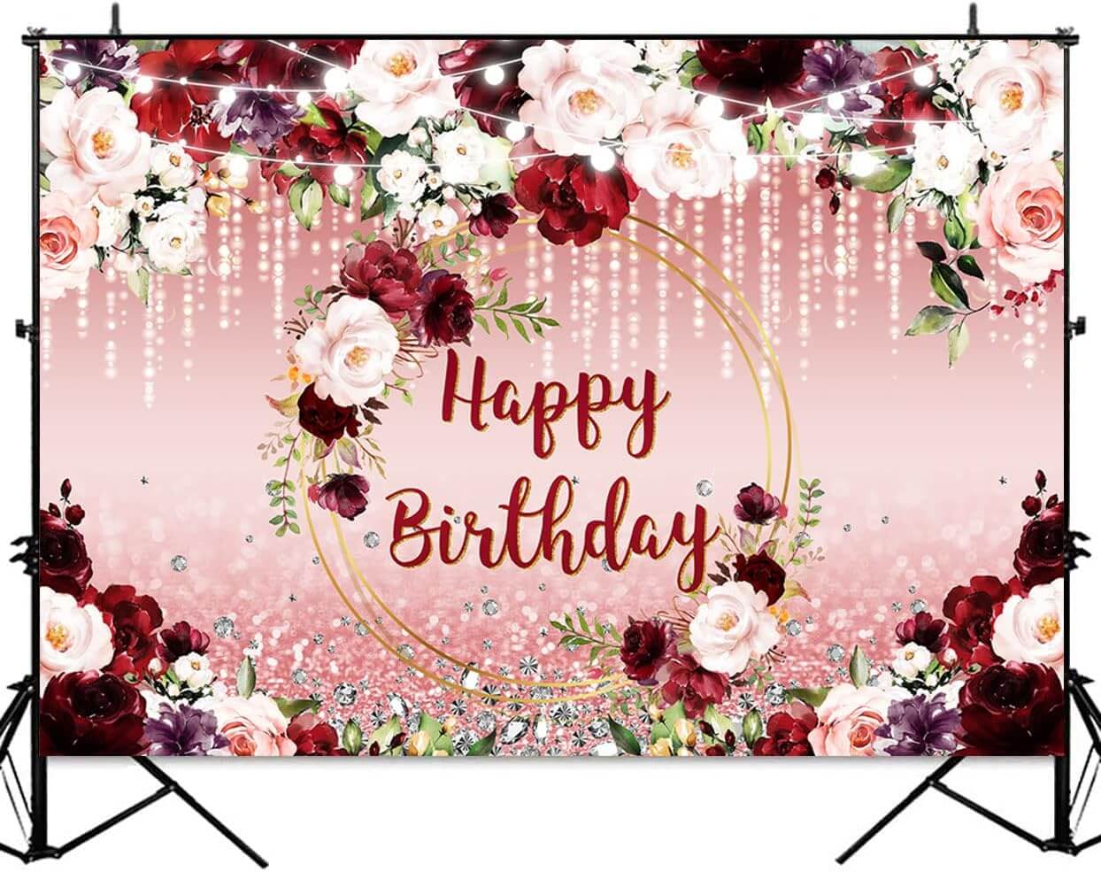 Цветочный фон с днем ​​рождения бордовые цветы свадебное фото фон для вечеринки