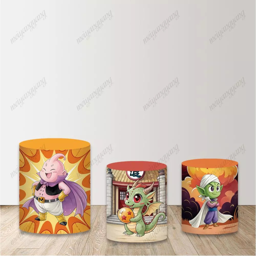 Goku Dragon Ball Birthday Party Decorations Round Backdrop Cover