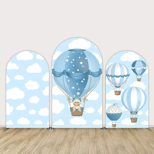 Hot Air Balloons Bear Chiara Arched Backdrop Covers