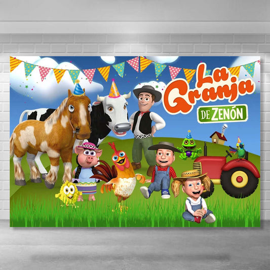 Детски фон за 1-ви рожден ден на La Granja de Zenon Photo Studio