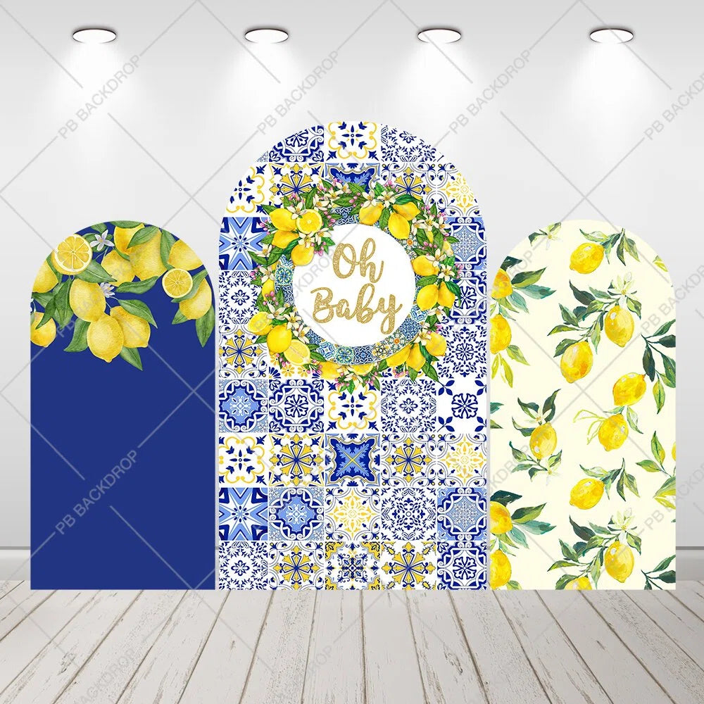 Lemon Oh Baby Shower Birthday Party Arch backdrops