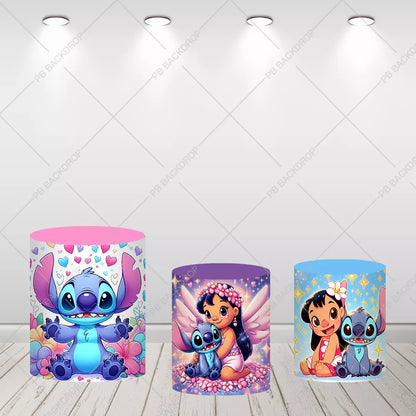 Lilo & Stitch Angel Wings Round Background