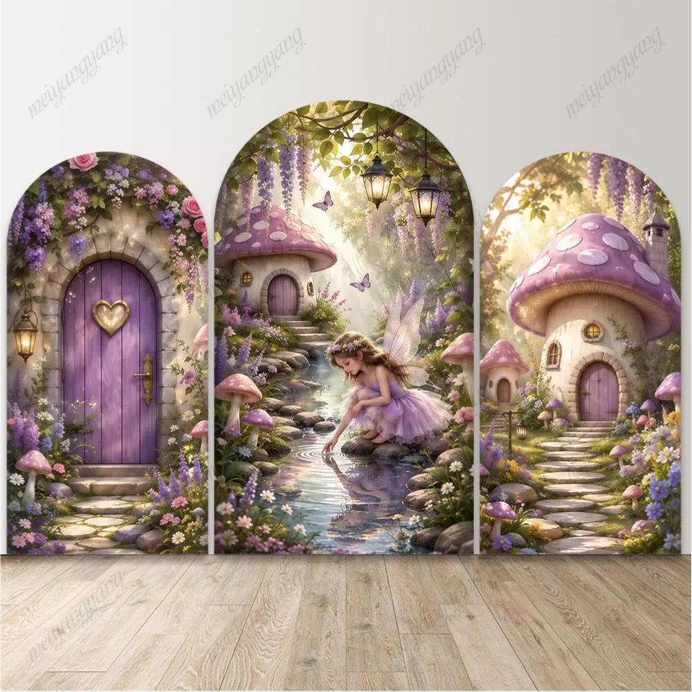 Magical Fairy Garden Arched Backdrop Woodland Princess Photography Background Decor