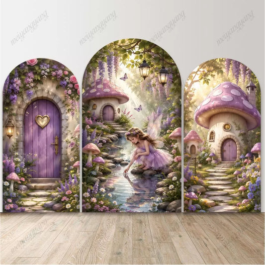 Magical Fairy Garden Arched Backdrop Woodland Princess Photography Background Decor