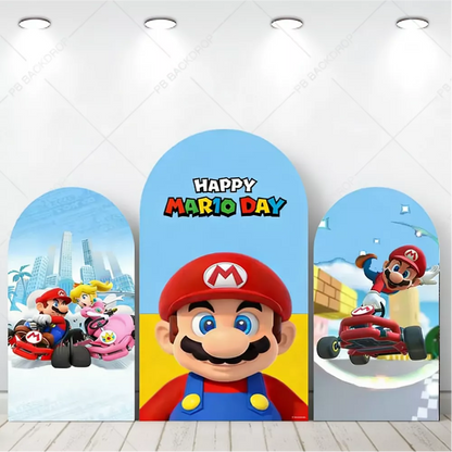 Mario Day Arch Backdrop Set Super Mario Kart Party
