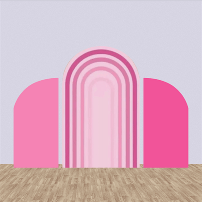 Pink Ripple Backdrop Arch Pink Gradient Rainbow Arch Backdrop for Birthday and Wedding – webackdrops