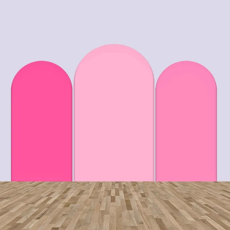 Solid Pink Arched Backdrop Set for Elegant Party Styling – webackdrops
