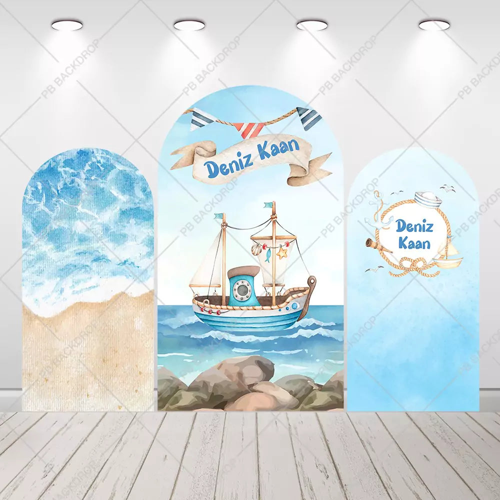 Nautical Theme Boy Birthday Arch Backdrop