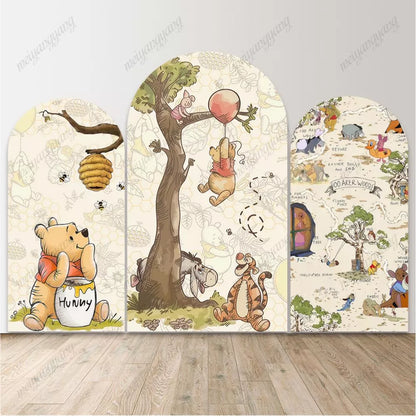 Oh Baby Winnie The Pooh Bear Arch Backdrop Cover Kids Birthday Party Decor