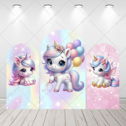 Pastel Unicorn Birthday Arch Backdrop